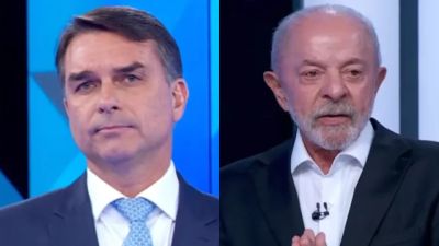 Flávio Bolsonaro promete manter SUS e não privatizar estatais durante debate com Lula na Globo