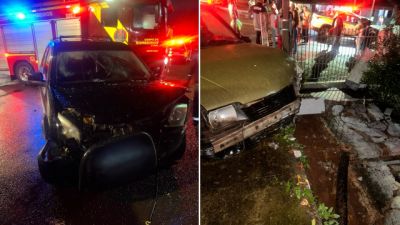 Ecosport e Monza batem e os dois motoristas são presos por embriaguez no bairro Floresta, em Cascavel