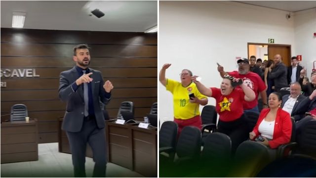 Confusão marca retorno das sessões na Câmara de Cascavel após bate-boca entre apoiadores de Bolsonaro e Lula