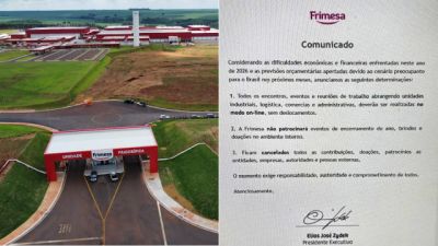Frimesa corta gastos e suspende patrocínios, doações e eventos internos