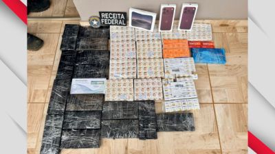 Receita Federal apreende medicamentos, celulares e perfumes avaliados em R$ 250 mil em hotel de Foz do Iguaçu