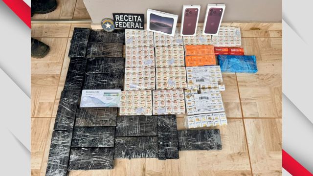 Receita Federal apreende medicamentos, celulares e perfumes avaliados em R$ 250 mil em hotel de Foz do Iguaçu