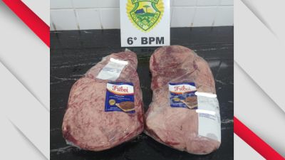 Homem é preso após furtar duas peças de carne de mercado, no bairro Cascavel Velho