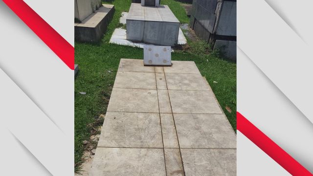 Lápide de bronze é furtada de túmulo no Cemitério Jardim da Saudade no Bairro Guarujá, em Cascavel