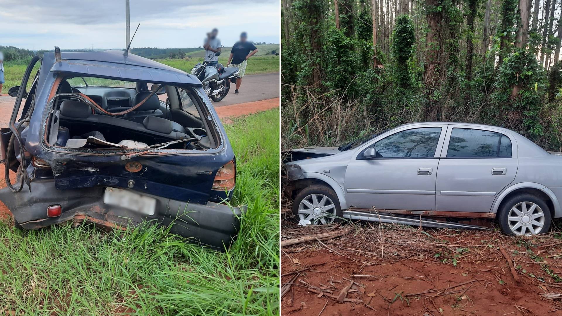 Colisão traseira deixa quatro feridos leves na PR-490, em Iporã