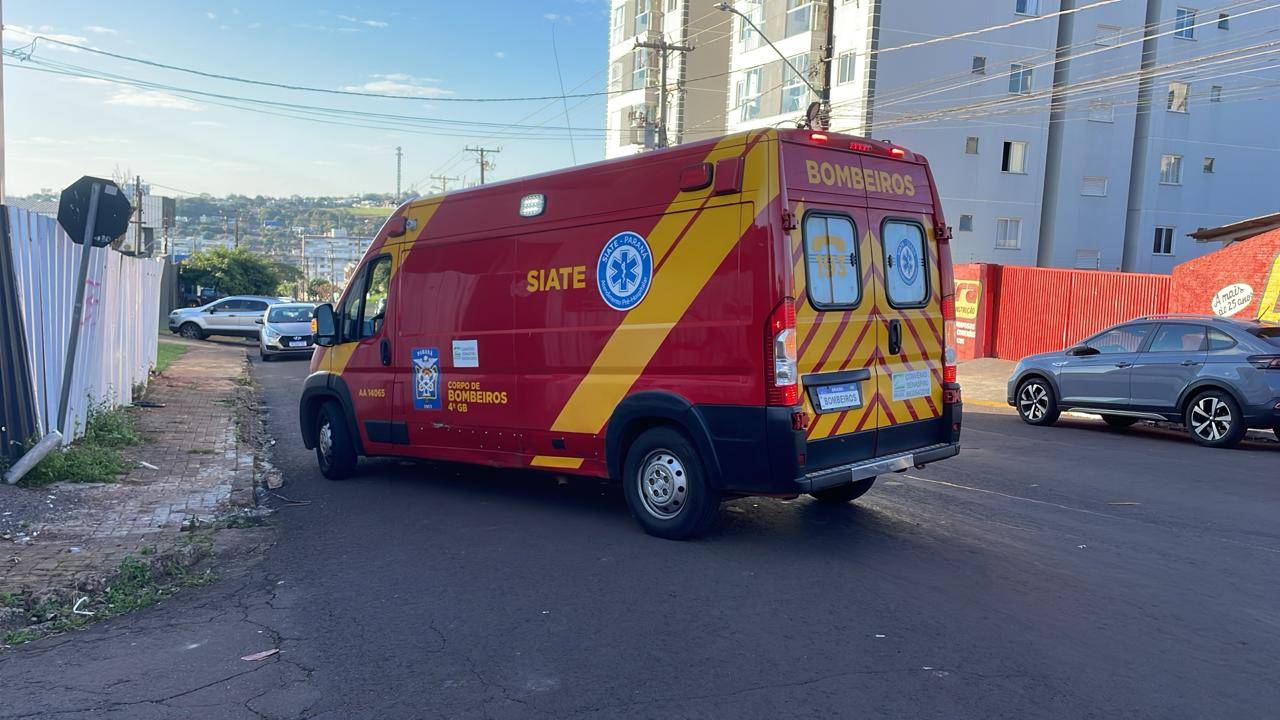 Idoso sofre contusão em acidente no Bairro Cancelli em Cascavel