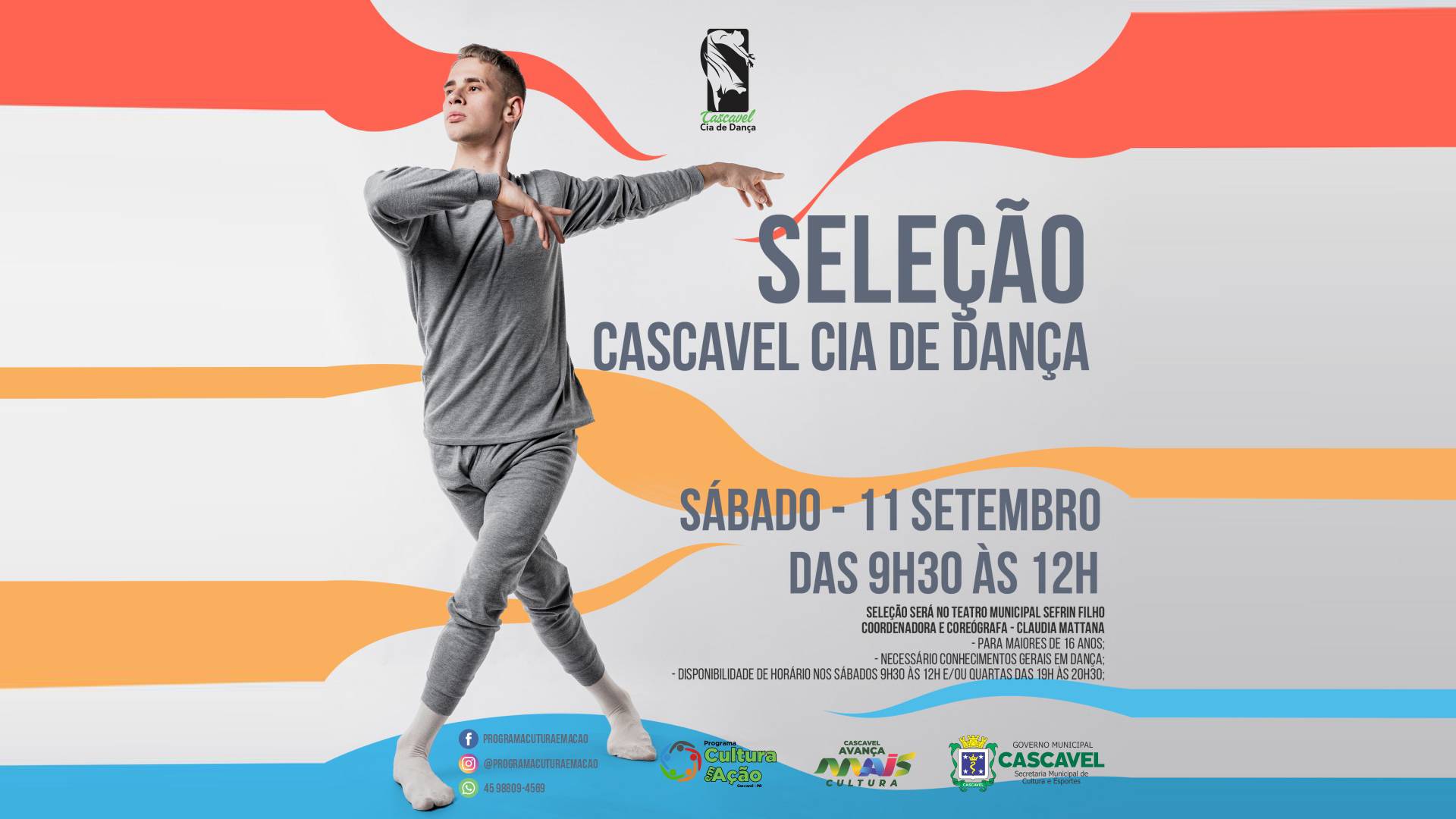 Cia de Dança de Cascavel promove seleção de dançarinos