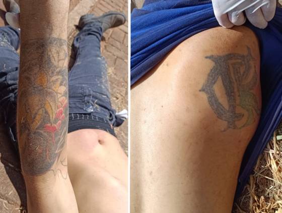 Polícia Civil divulga fotos de tatuagens para identificar vítima de homicídio do Jardim Veneza