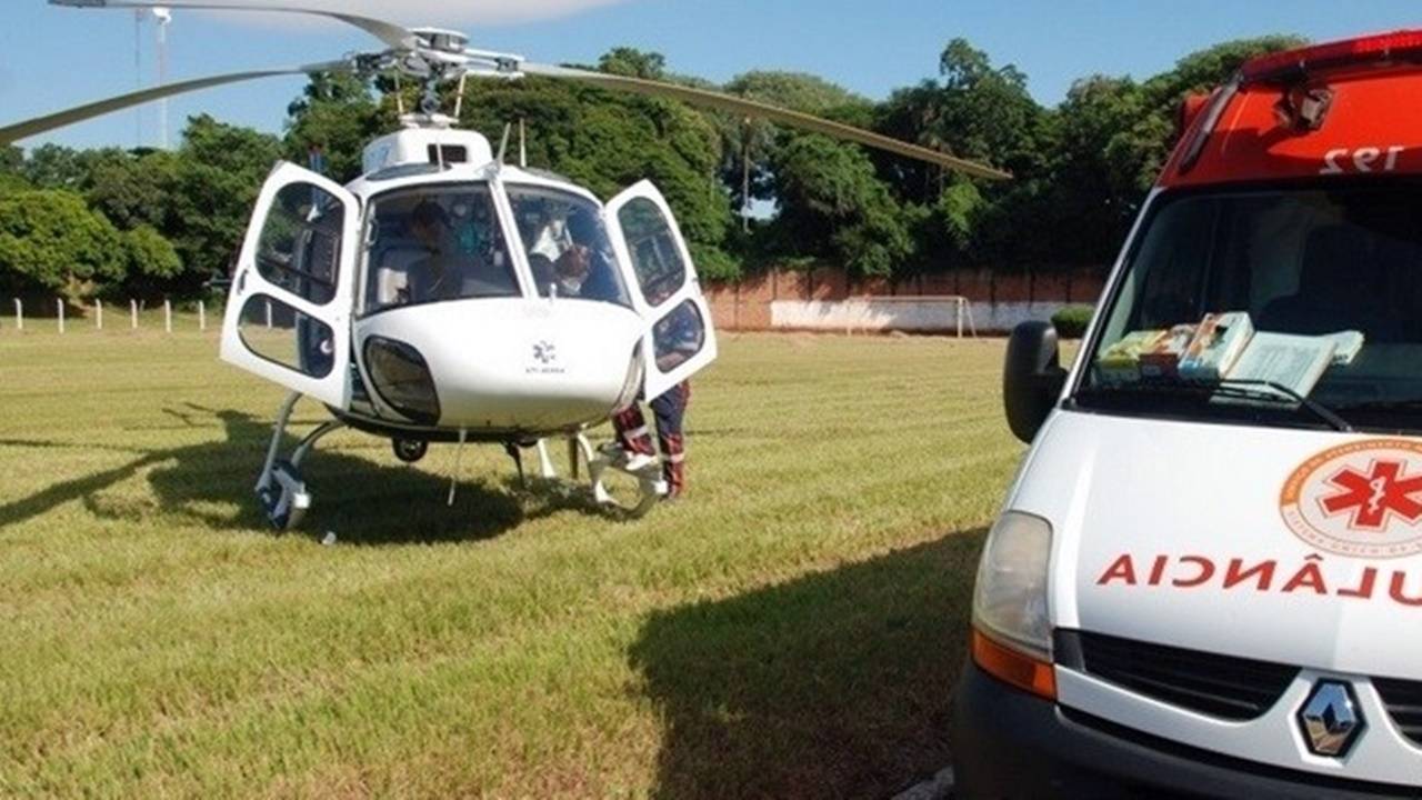 Helicóptero do Consamu busca criança em Palotina para tratamento em Cascavel