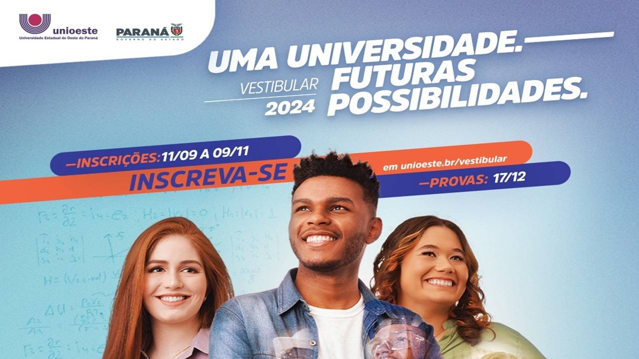 Vestibular Unioeste: Inscrições vão até próxima quinta-feira (09)