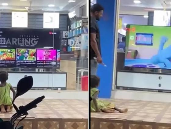 Vendedor deixa crianças em situação de rua escolher ao que assistir em TV de loja e viraliza