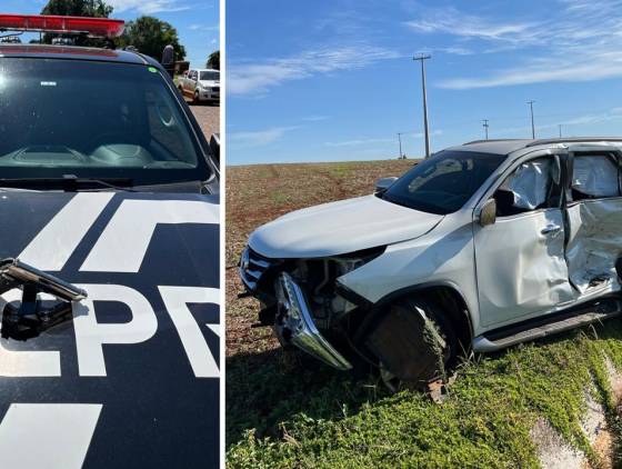 Homem morre após violenta colisão entre SW4 e caminhão na BR-369 em Corbélia; O carro era furtado