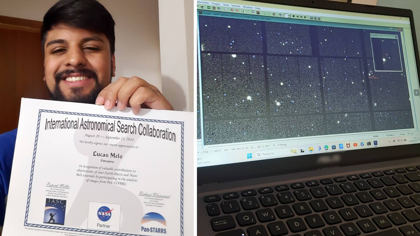 Jovem cascavelense descobre cinco asteroides em campanha da NASA