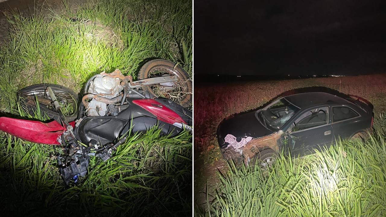 Colisão de trânsito deixa motociclista ferido na PR-581 entre Tupãssi a Jotaesse