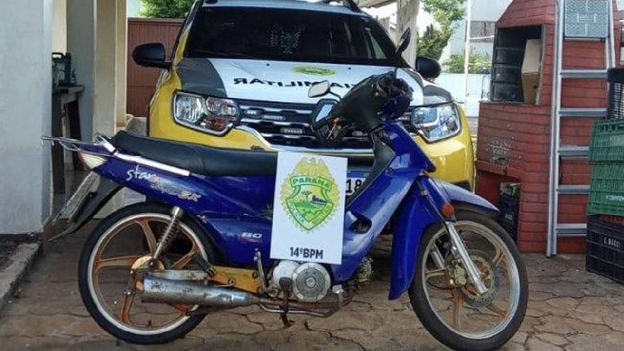 Polícia Militar de Itaipulândia realiza apreensão de motoneta em situação irregular