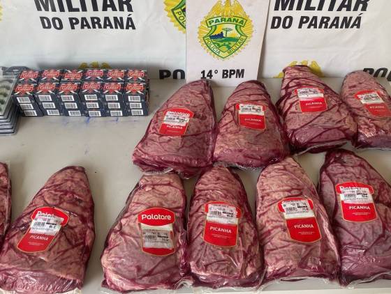 Trio é preso após furtar picanhas, cílios postiços e anil em dois supermercados de Medianeira