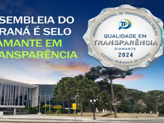 Assembleia Legislativa do Paraná conquista Selo Diamante em transparência pública