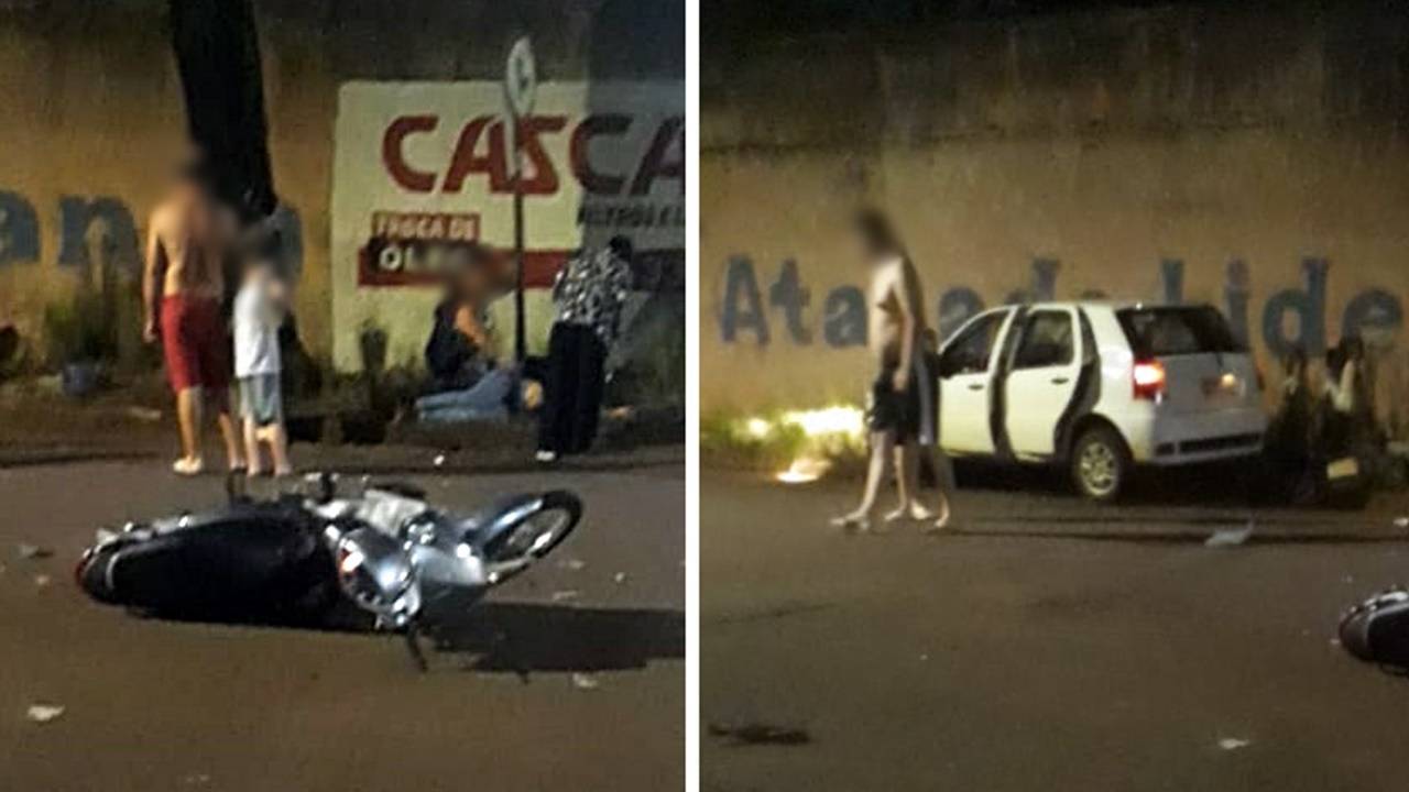 Motociclista se fere em colisão no Parque São Paulo em Cascavel