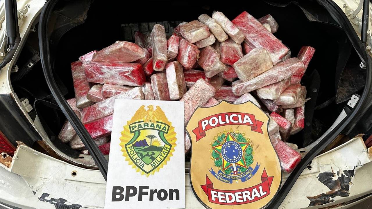 Ação conjunta da Polícia Federal e BPFron resulta na apreensão de 93 kg de maconha em Cascavel