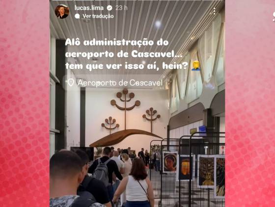 Lucas Lima critica publicamente desorganização do Aeroporto de Cascavel