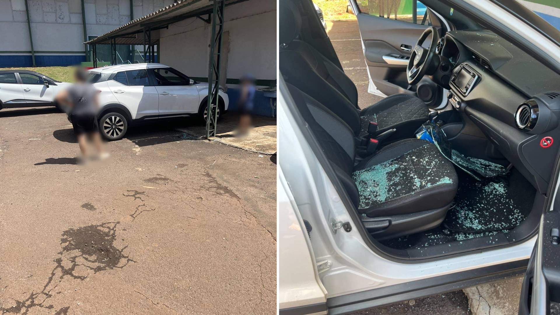 Carro é arrombado e furtado dentro do pátio do Ginásio Sérgio Mauro Festugato em Cascavel