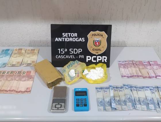 GDE da Polícia Civil apreende duas pessoas por tráfico e uso de drogas na região do Bairro Riviera