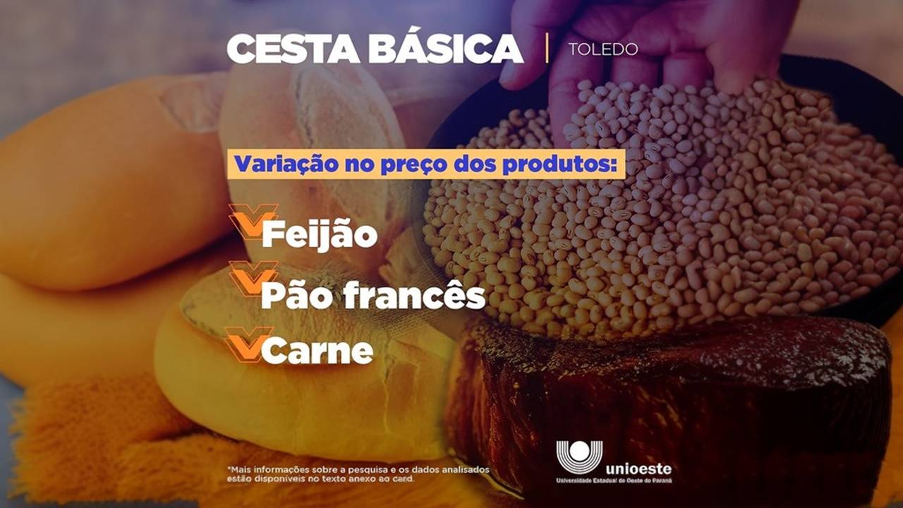 Unioeste: Cesta Básica em Toledo registra queda de preço em alimentos