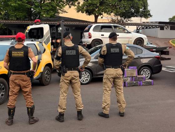 Polícia Militar apreende 108 kg de maconha e prende dois em perseguição na PR-317