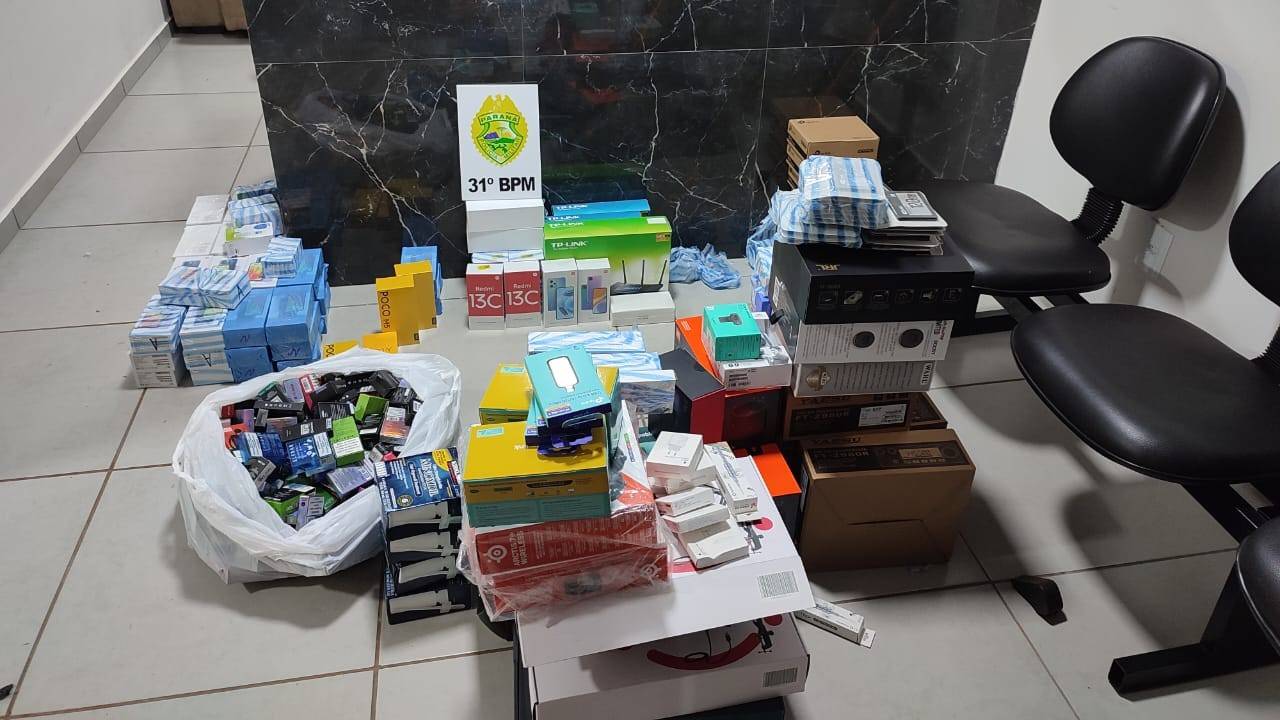 Veículo com produtos do Paraguai é apreendido pela Polícia Militar em Corbélia