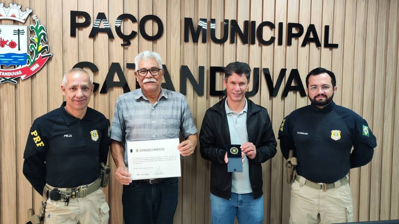 Catanduvas recebe Moeda Institucional da PRF em reconhecimento à parceria na segurança pública
