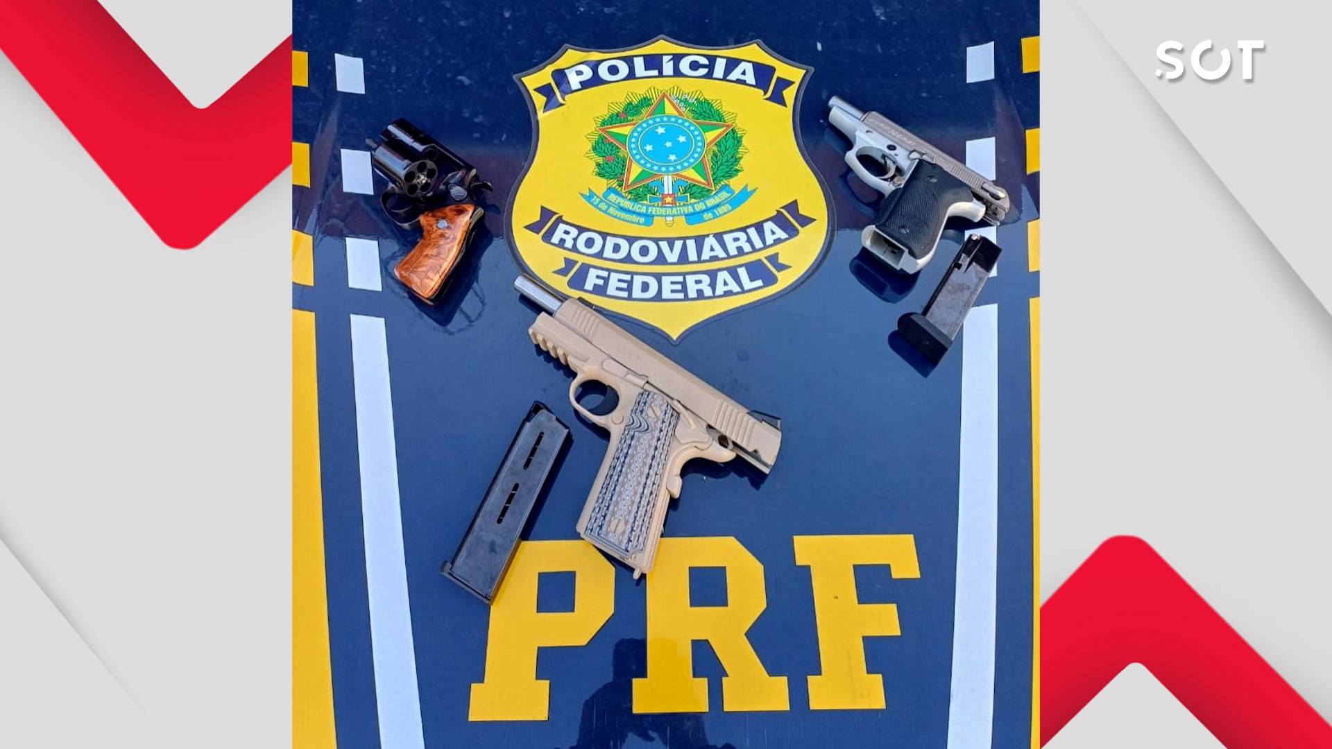 PRF apreende armas de calibre restrito durante fiscalização na Rodovia Presidente Dutra