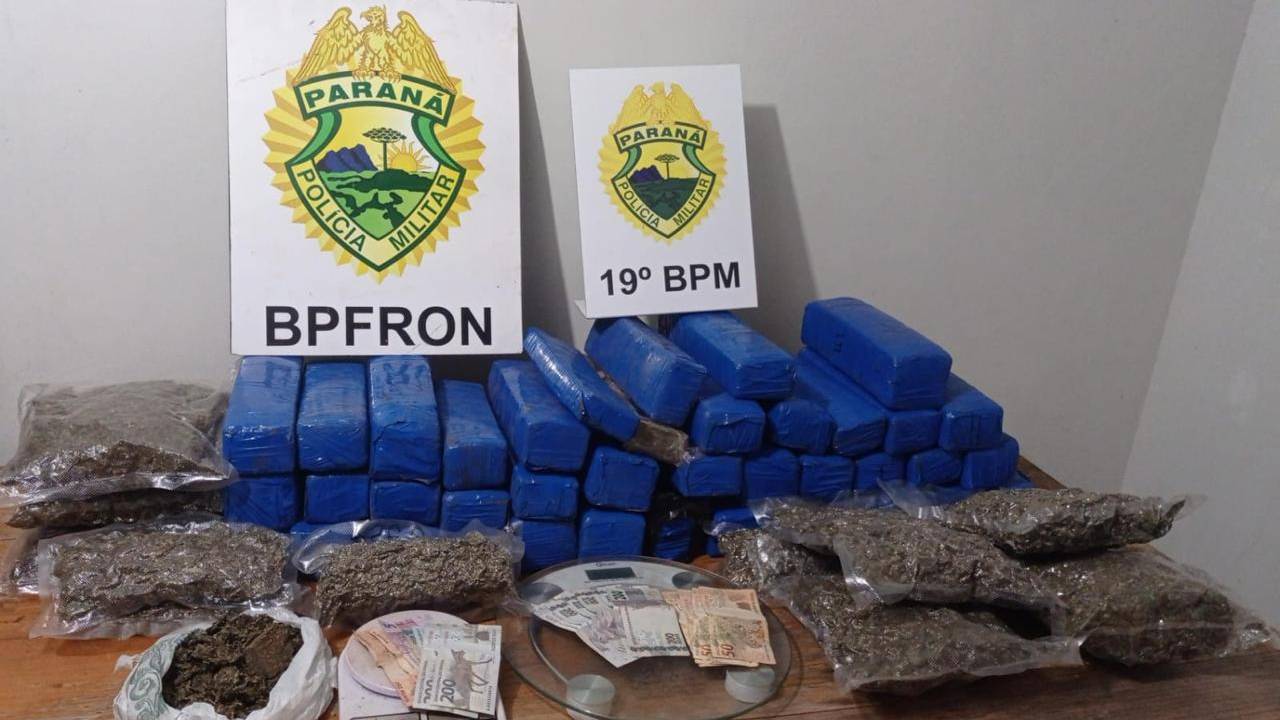 Operação Protetor: Quase 42 kg de maconha apreendidos em Entre Rios do Oeste