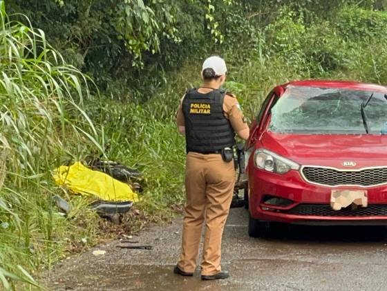Motociclista morre após atingido por veículo na Avenida Beira Rio, em Foz do Iguaçu