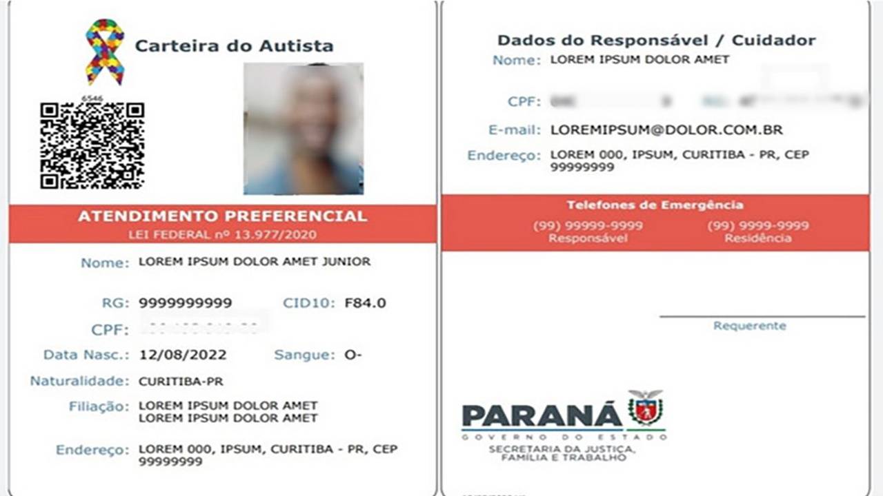 Paraná promove mutirão para confecção da Carteira de Identificação da Pessoa com TEA