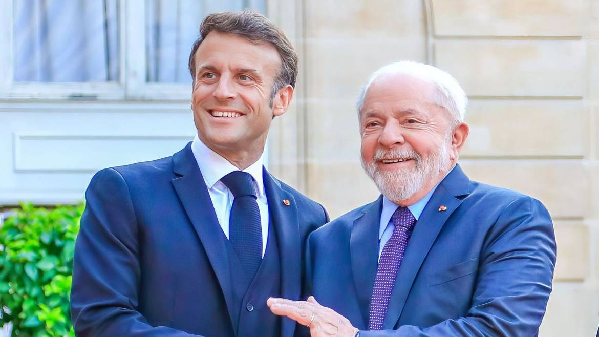 Lula e Macron conversam sobre acordo entre Mercosul e União Europeia