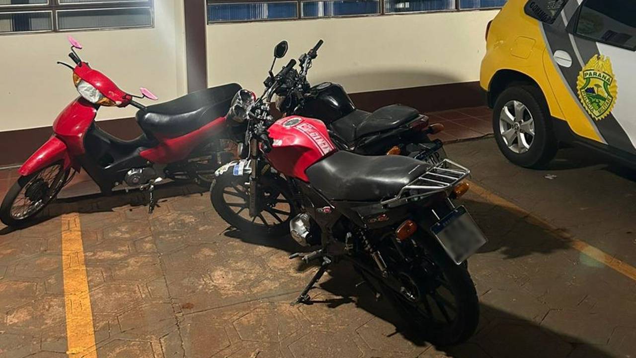 Polícia Militar de Cafelândia apreende três motocicletas com placas adulteradas