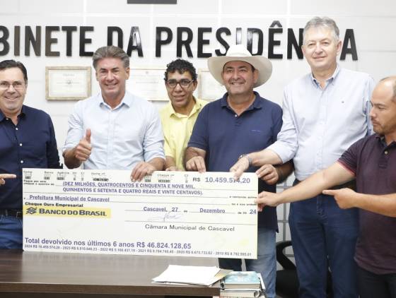 Câmara devolve R$ 10,4 milhões à Prefeitura de Cascavel para complementar folha de pagamento