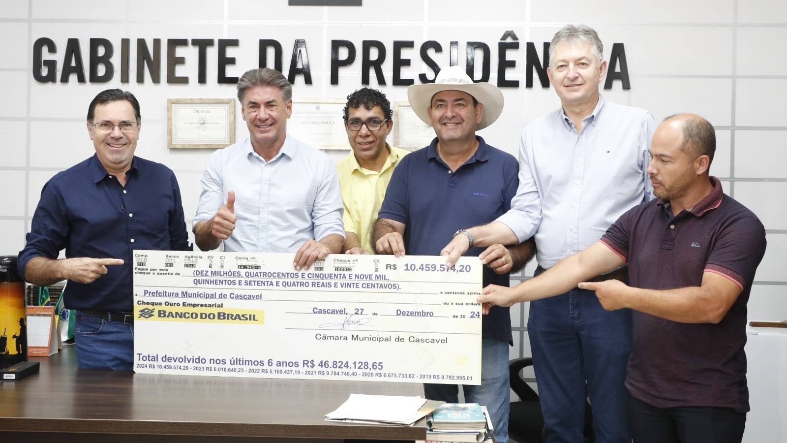 Câmara devolve R$ 10,4 milhões à Prefeitura de Cascavel para complementar folha de pagamento