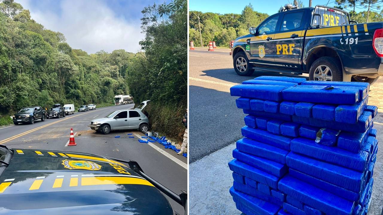 PRF apreende 80kg de maconha e prende condutor por tráfico na BR-277 em Guarapuava