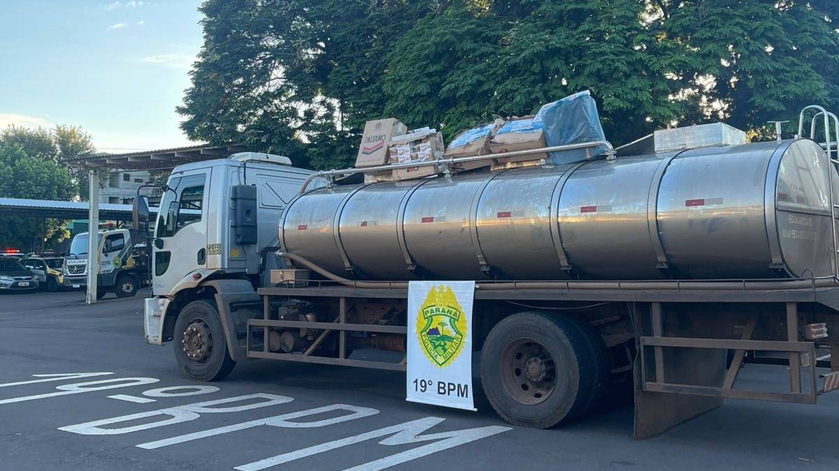 Caminhão leiteiro esconde contrabando: Homem é preso em Toledo pela PM no Oeste do Paraná