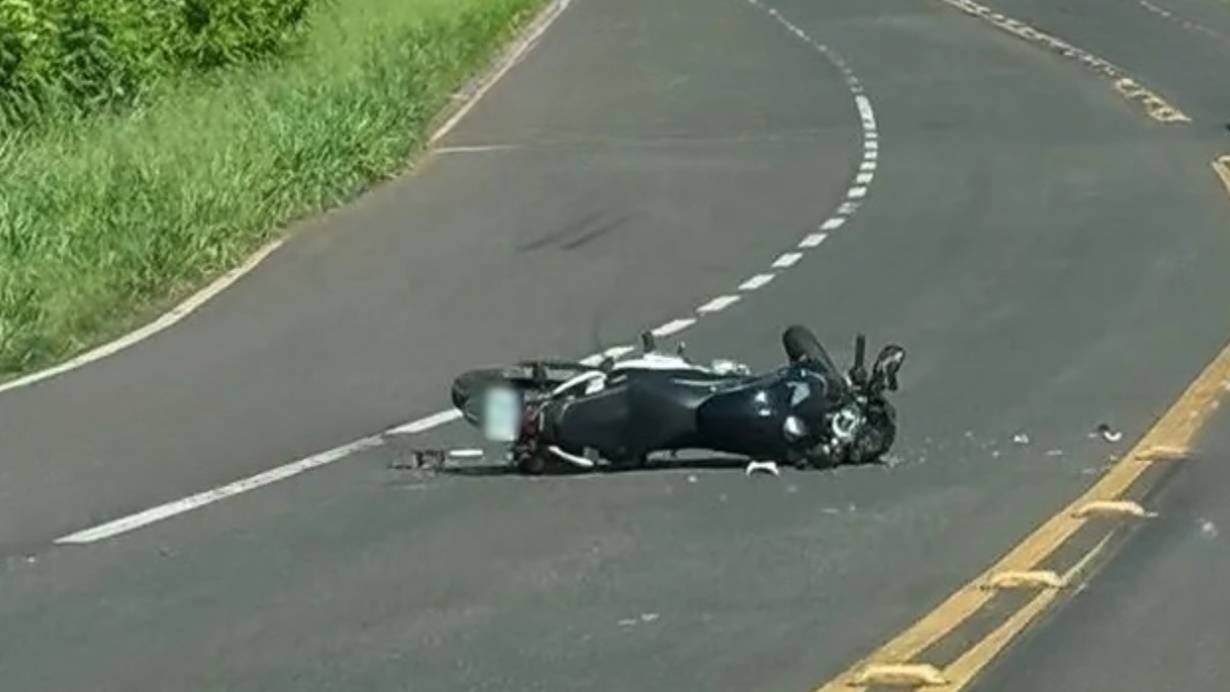Motociclista fica gravemente ferido em acidente na BR-369 em Corbélia