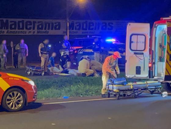 Motociclista atropela agente da PRF, durante atendimento de acidente na BR-277 em Foz do Iguaçu